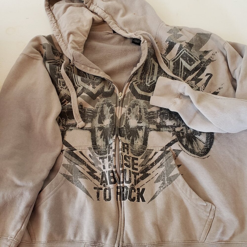 AC/DC Rockware For Those About To Rock Hoodie Jacket XL Gray
